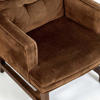 Pair of Mid-Century Brown Velvet Lounge Chairs Attributed to Edward Wormley, 1960s