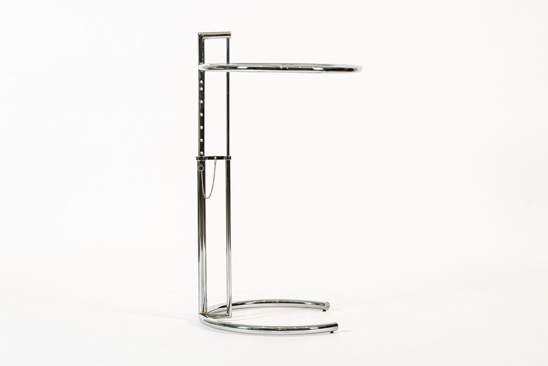 Mid Century Chrome & Glass Side Table by Eileen Gray (attr.)
