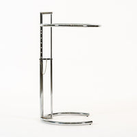 Mid Century Chrome & Glass Side Table by Eileen Gray (attr.)