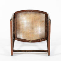 Mid Century Modern French Wood & Cane Wicker Chairs by Baumann