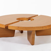 Mid Century Mahogany Wood Nuclear Coffee Table by Harvey Probber