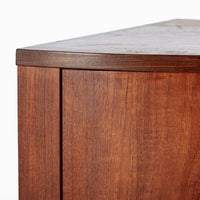 Mid Century Danish Modern Teak Corner Cabinet with Pivoting Drawers