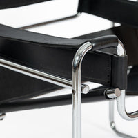 Vintage Mid Century Black Wassily Chair by Marcel Breuer (attr.) 1970s