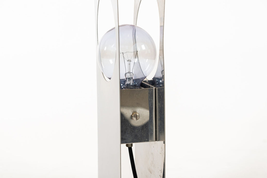 Mid Century Modern Silver Table Lamp by Francois Monnet