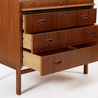 Mid Century Swedish Teak Rolltop Secretary Desk by Egon Ostergaard
