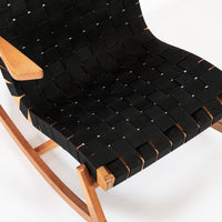 Rare Early Mid Century Wooden Rocking Chair by Ralph Rapson, 1940s