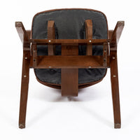 Mid Century Brown Plywood Arm Chairs by Joe Atkinson for Thonet