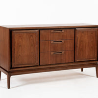 Mid Century Walnut Wood Credenza or Sideboard Cabinet