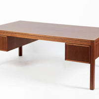 Danish Mahogany Executive Desk by Søborg Møbler, Mid Century Modern Desk, 2 Matching Avail