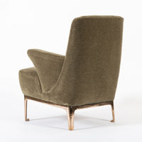 Restored 1940s Art Deco Lounge Chair Mink Mohair, Matching Sofa Available