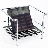 Authentic Cassina LC2 Black Leather Petit Lounge Chair by Le Corbusier, 4x Avail