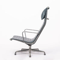 Eames Blue Gray Leather Office Lounge Chair for Herman Miller - 2 Available