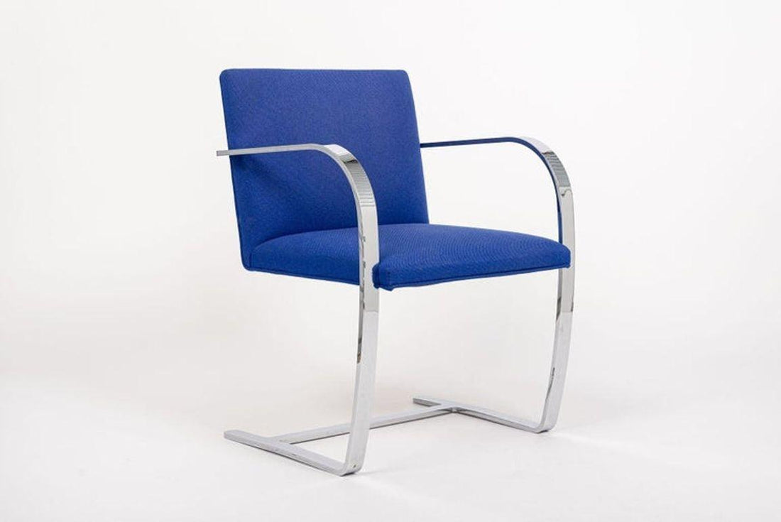 Mid Century Blue Brno Chairs by Mies van der Rohe for Knoll, 2006