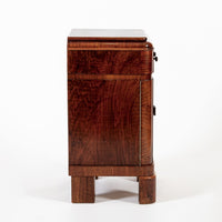 Antique Art Deco Small Wood Side Cabinet or Nightstand 1940s