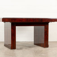 Antique Art Deco Wood Extendable Dining Table, Matching Credenza Available