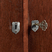 Antique Art Deco Scandinavian Small Oak Wood Side Cabinet or Nightstand 1950s