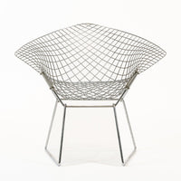 Mid Century Silver Diamond Wire Lounge Chairs by Harry Bertoia for Knoll