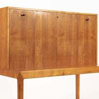 Exceptional Mid Century Danish Drop-Front Secretary Desk & Wall Shelf by Ditzel