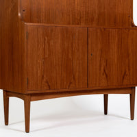 Mid-Century Danish Modern Teak Secretary Desk Cabinet 1960s