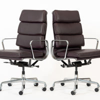Eames for Herman Miller Tall Dark Purple Desk Chairs Set of 2