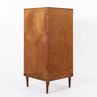 Mid Century Danish Modern Teak Corner Cabinet with Pivoting Drawers