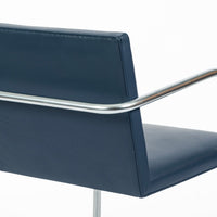 Mid Century Modern Blue Leather Brno Arm Chairs by Mies van der Rohe for Knoll, Set of 4