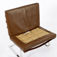 Pair Vintage Brown Tugendhat Lounge Chairs by Mies van der Rohe for Knoll 1960s