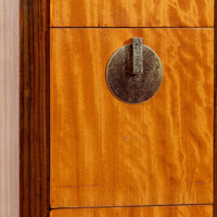 Antique Art Deco Small Wood Nightstand or Side Cabinet, 1930s