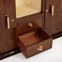 Antique Art Deco Walnut Wood Bar Cabinet or Sideboard 1940s