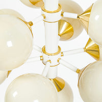 Pair of Mid-Century Modern Sputnik Chandeliers by Szarvasi, Hungary 1970s, 3x Avail
