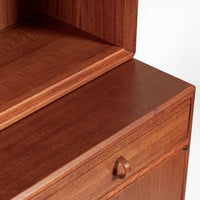 Large Mid Century Swedish Teak Wood Bookshelf Wall Unit by Bodafors