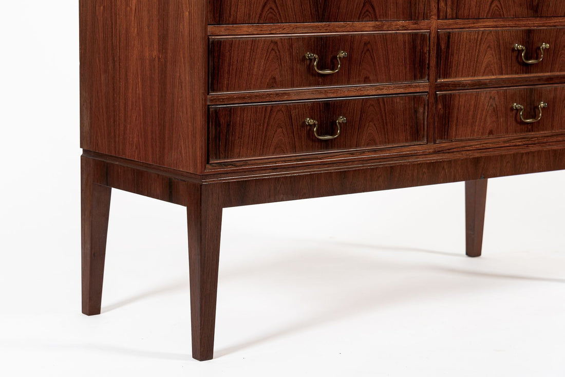 Mid Century Swedish Modern Tall Rosewood Cabinet