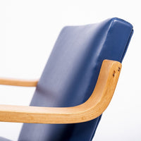 Bauhaus 402 Blue Arm Chair by Alvar Aalto, Made in Finland, 1930s