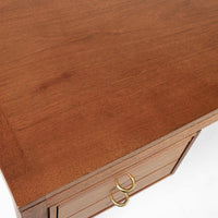 Large Mid Century Danish Modern Mahogany Wood Executive Desk, 2 Matching Avail