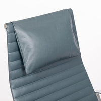 Eames Blue Gray Leather Office Lounge Chair for Herman Miller - 2 Available