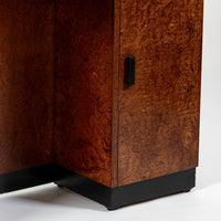 American Art Deco Birdseye Maple Vanity Cabinet or Dressing Table, Circa 1930
