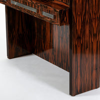 Antique French Art Deco Macassar Ebony Vanity Cabinet by Georges Champion (attr)