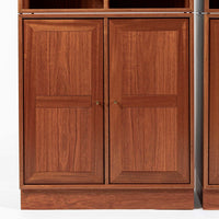 Danish Modern Modular Bookshelf Cabinet System in Teak Wood