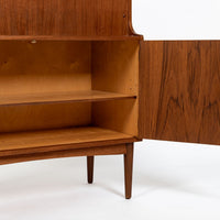 Mid-Century Danish Modern Teak Secretary Desk Cabinet 1960s