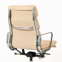 Eames Herman Miller Tall Cream Leather Office Chair Aluminum Group
