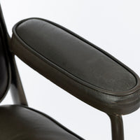 Eames Time Life Executive Lobby Chair for Herman Miller, Dark Gray Leather Office Desk Chair, 1988