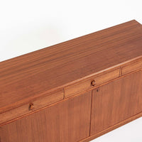 Large Mid Century Swedish Teak Wood Bookshelf Wall Unit by Bodafors