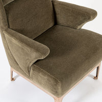 Restored 1940s Art Deco Lounge Chair Mink Mohair, Matching Sofa Available