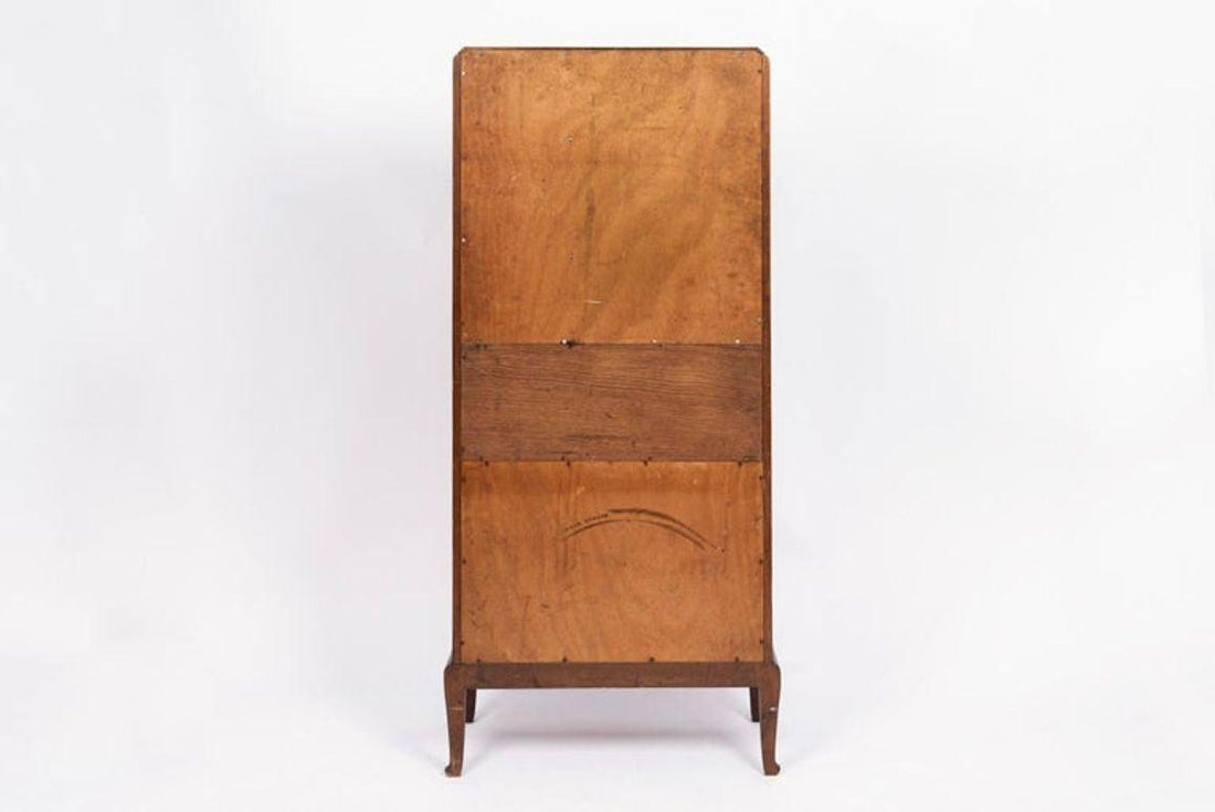 Antique Art Nouveau Inlaid Wooden Cabinet by Majorelle, France, Signed