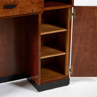 American Art Deco Birdseye Maple Vanity Cabinet or Dressing Table, Circa 1930
