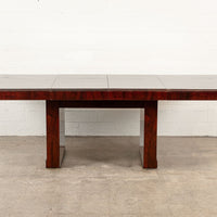 Antique Art Deco Wood Extendable Dining Table, Matching Credenza Available