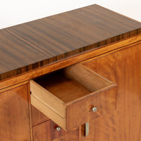 Antique Art Deco Two-Tone Burl Wood Dresser, 1930s