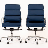 Herman Miller Eames Tall Navy Blue Fabric Desk Chair Soft Pad