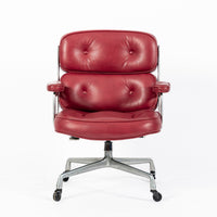 Vintage Eames for Herman Miller Time Life Red Leather Lobby Office Chair 1960s