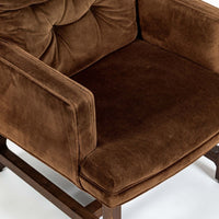 Pair of Mid-Century Brown Velvet Lounge Chairs Attributed to Edward Wormley, 1960s
